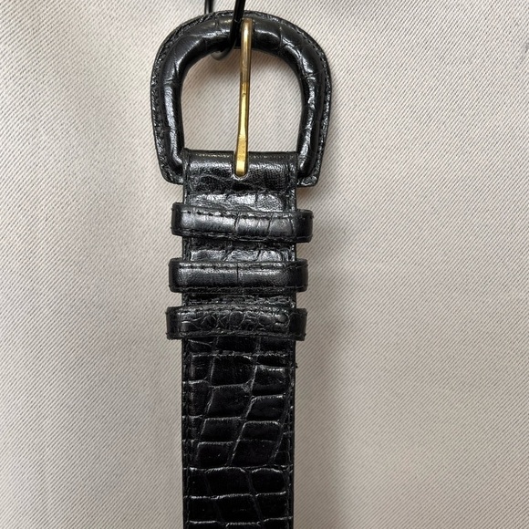 Cipriani Italian Alligator Embossed Calfskin Belt Black M 37” main image 5